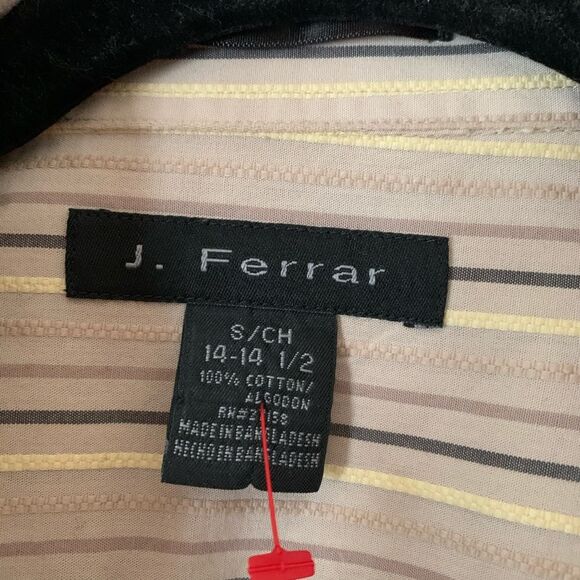 J. Ferrar beige striped long-sleeved shirt, great condition, beautiful, Small - Picture 2 of 8